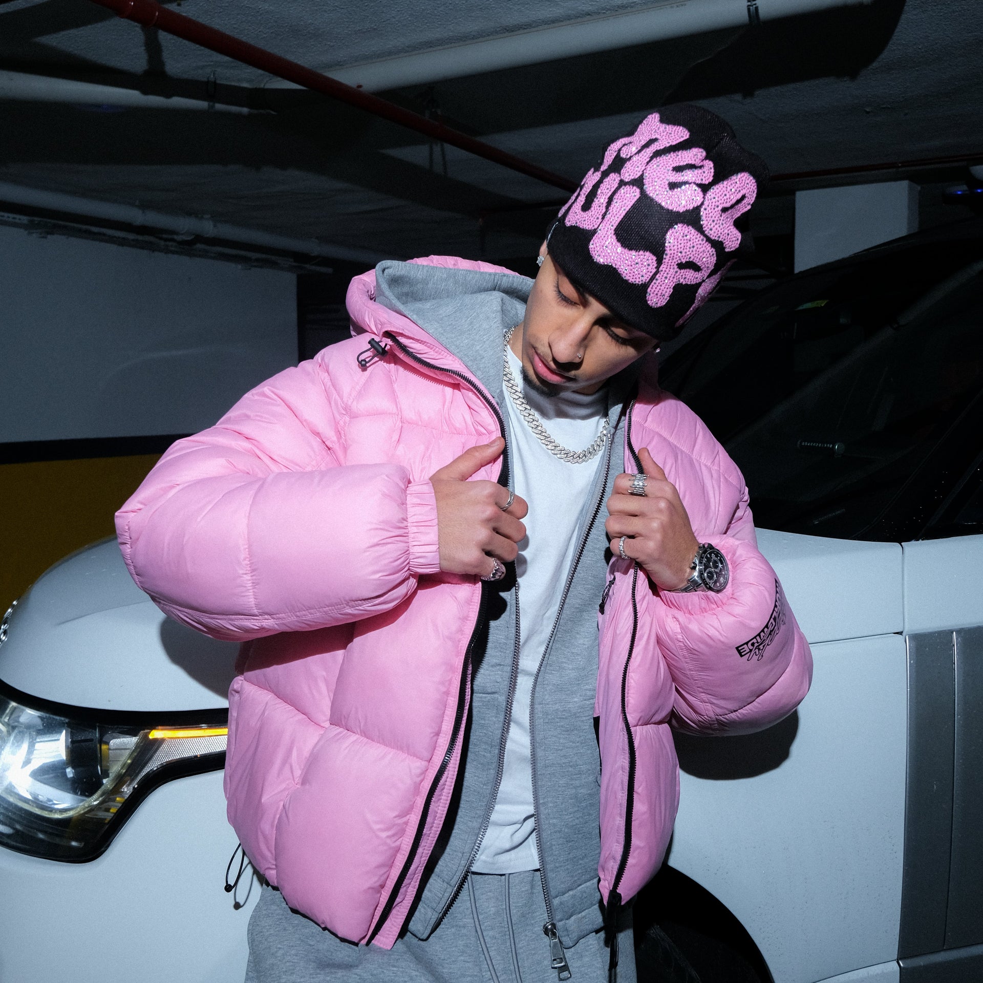 Y2k Mea Culpa Crystal Beanie Pembe W1 Sheen Studios®