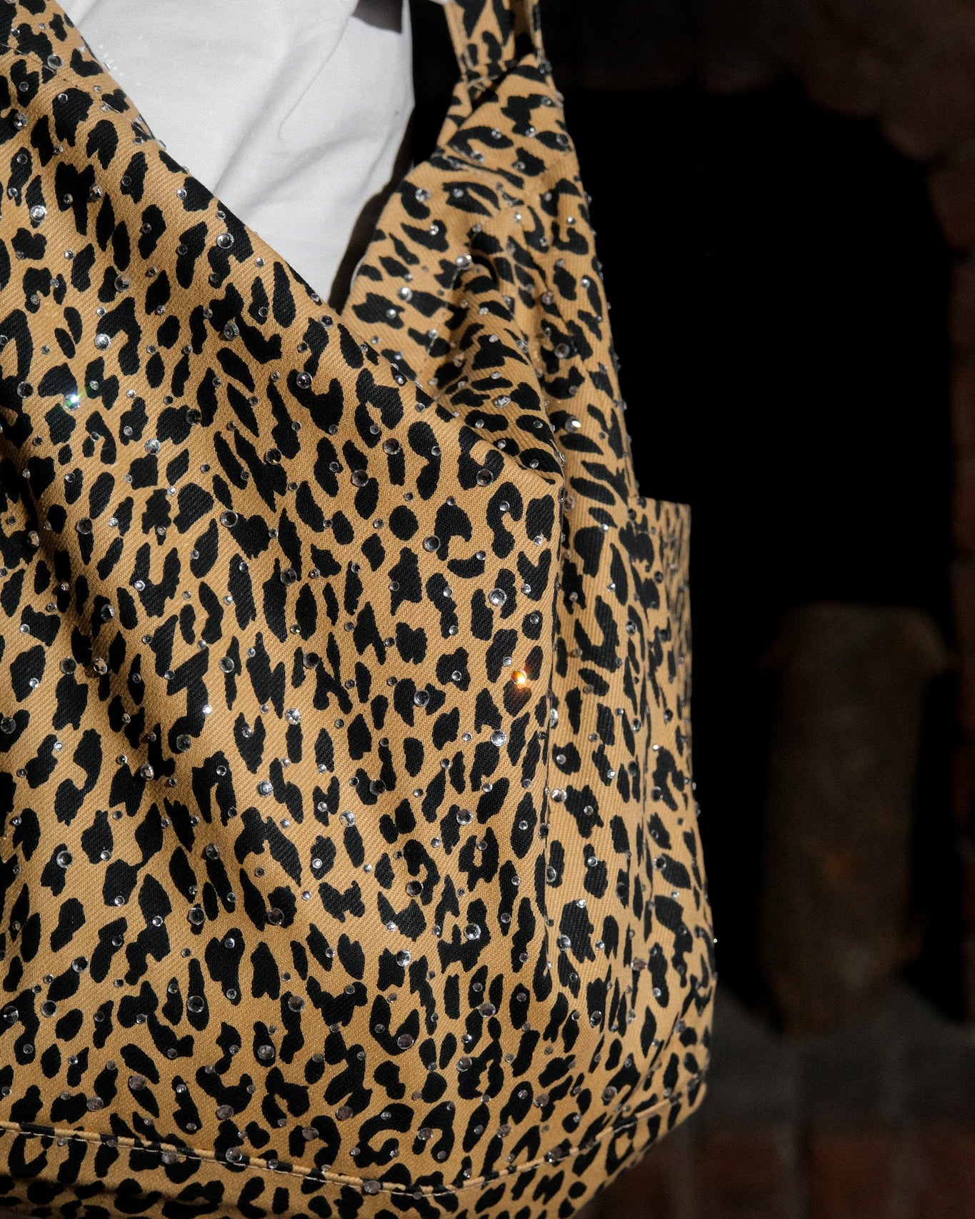 Crystal Taş Detaylı Leopar Çanta Sheen Studios®
