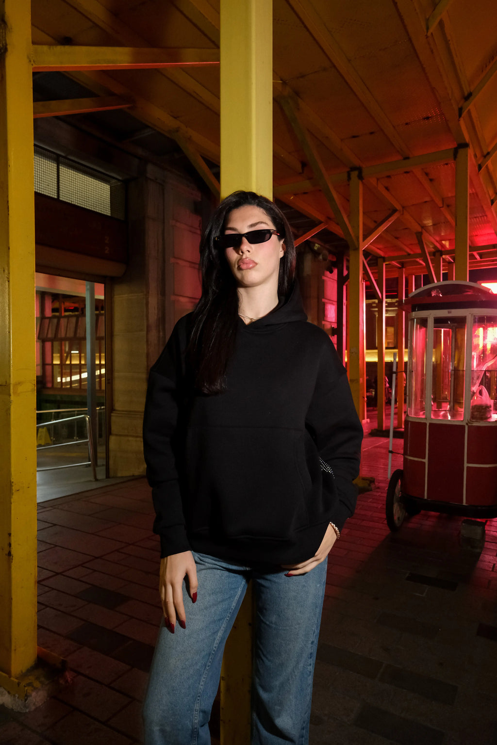 Crystal Sırt Parıltılı Hoodie Mağazam