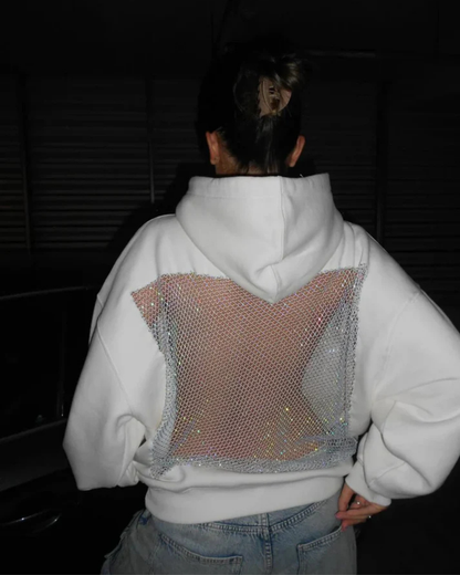 Crystal Sırt Parıltılı Hoodie
