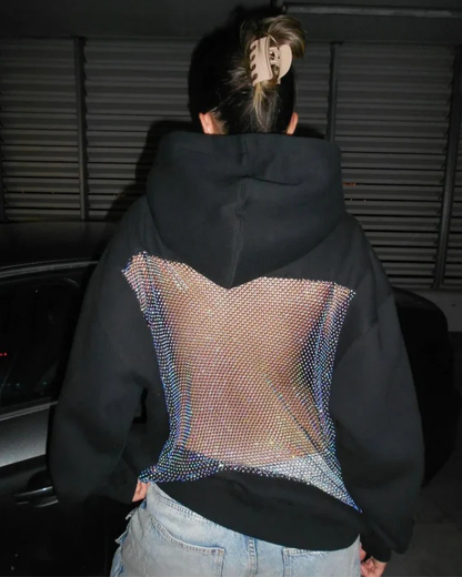 Crystal Sırt Parıltılı Hoodie