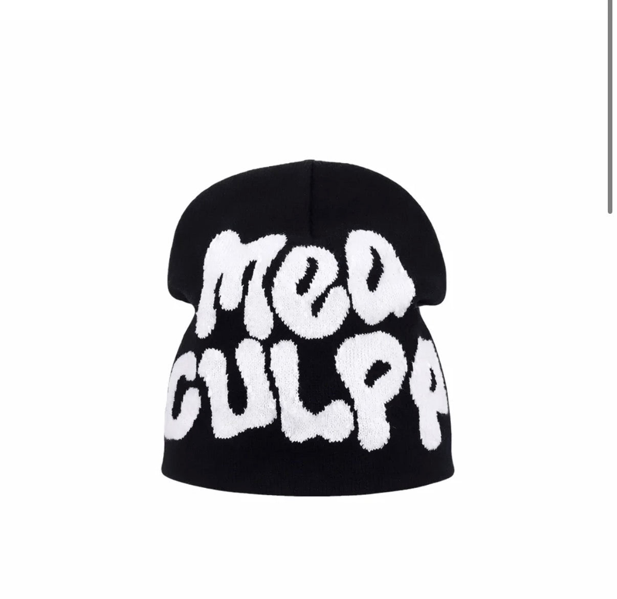 Y2k Mea Culpa Beanie Beyaz W1 Sheen Studios®
