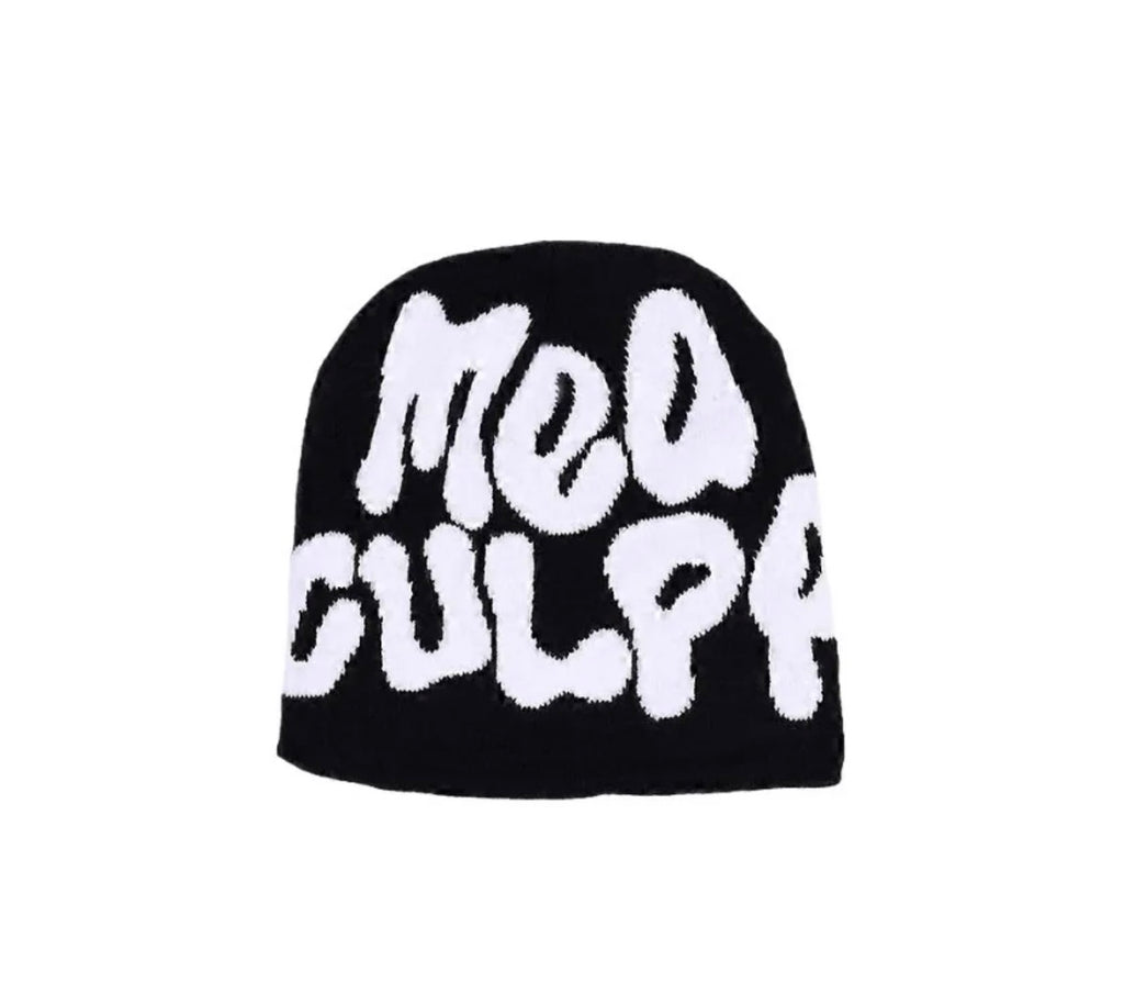 Y2k Mea Culpa Beanie Beyaz W1 Sheen Studios®