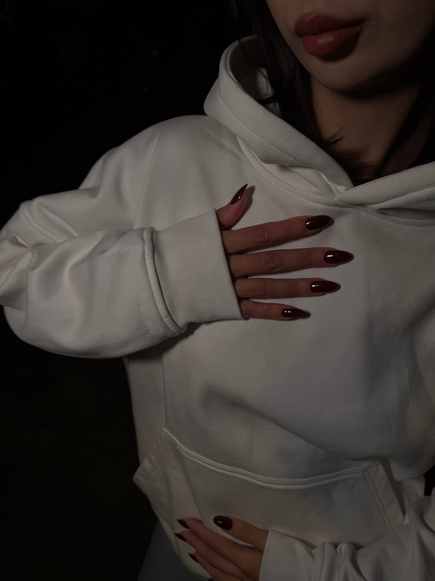 BACK CUT DANTEL HOODİE