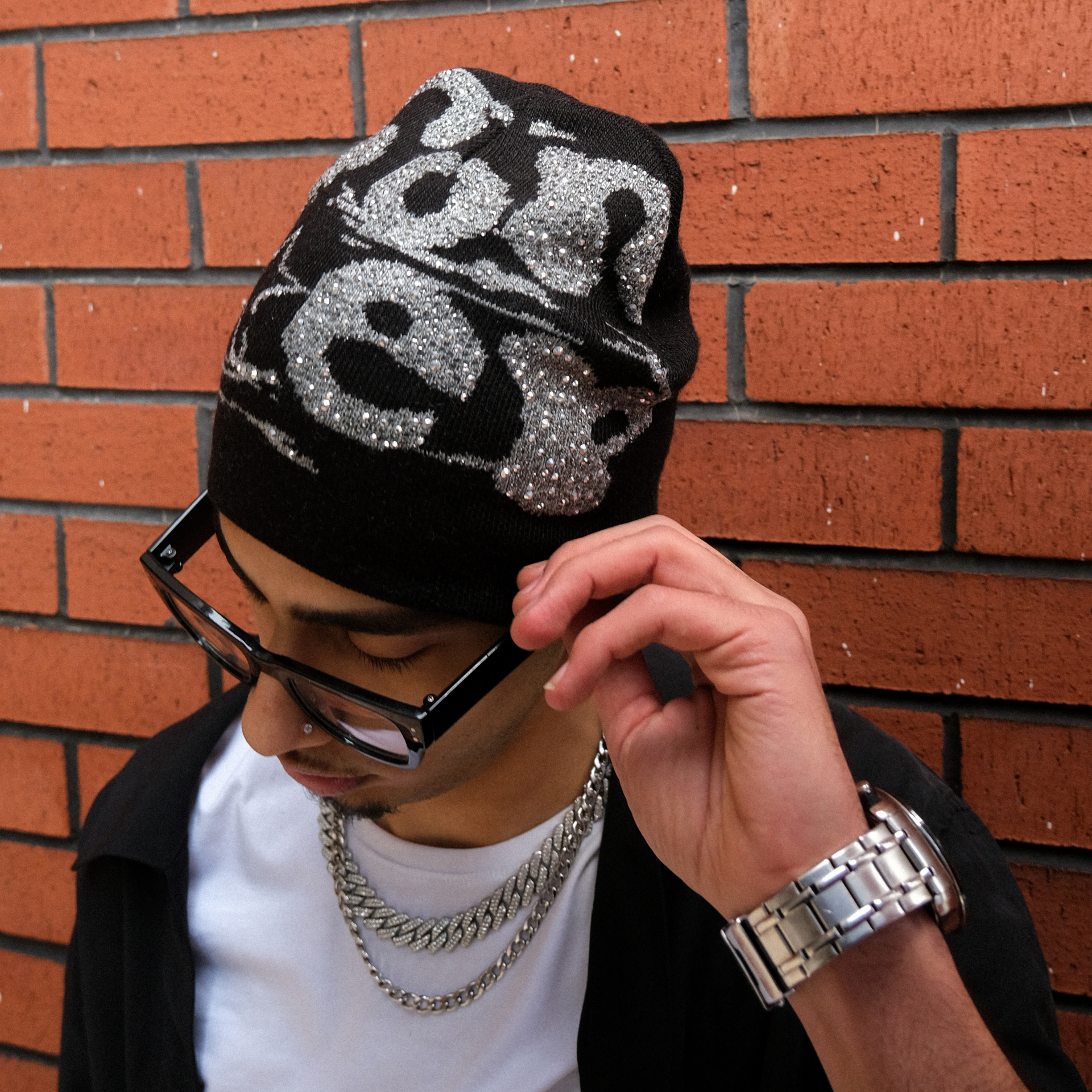 Y2k Conquer Crystal Beanie Siyah W1 Sheen Studios®