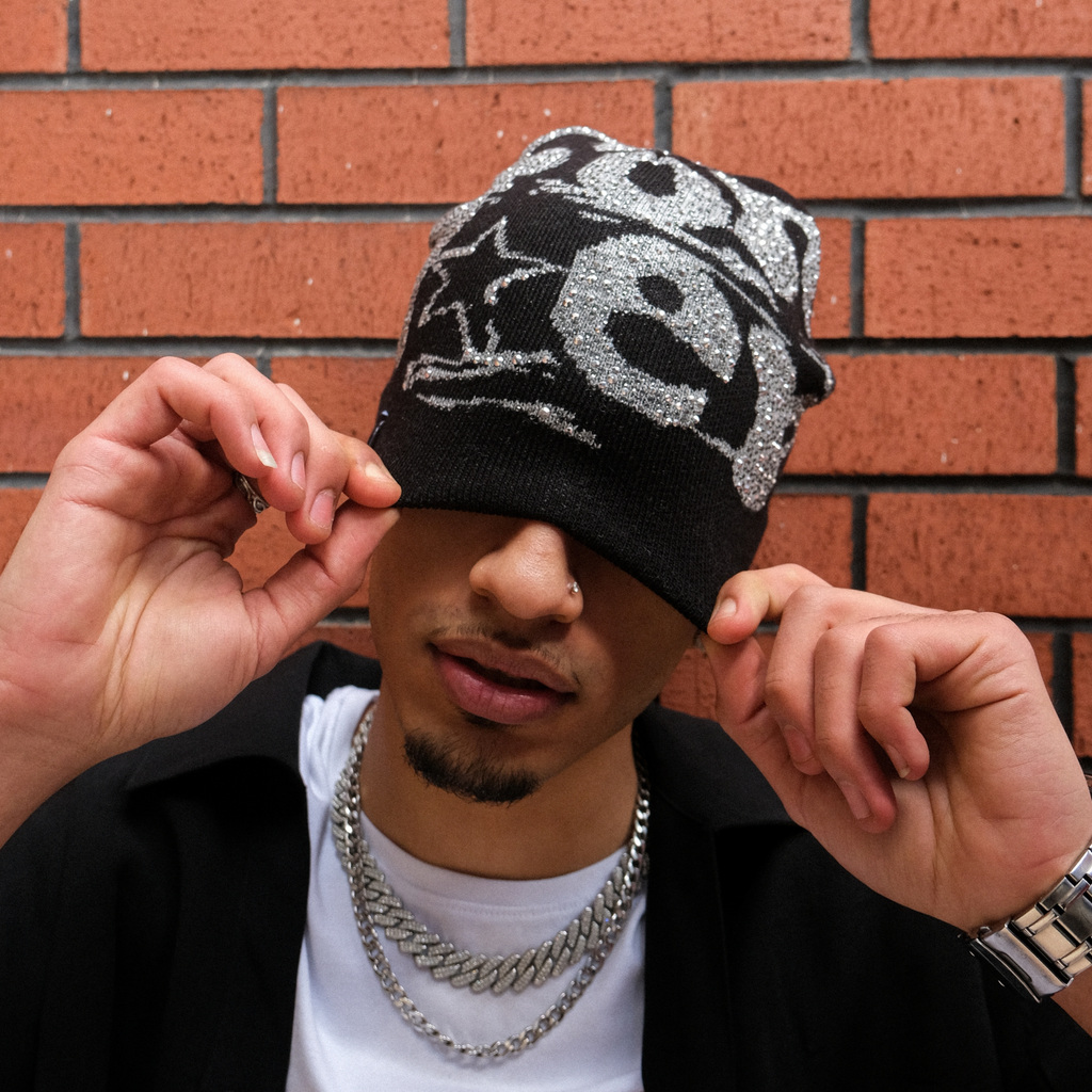 Y2k Conquer Crystal Beanie Siyah W1 Sheen Studios®