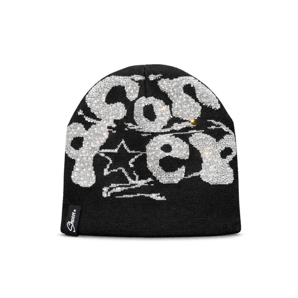 Y2k Conquer Crystal Beanie Siyah W1 Sheen Studios®