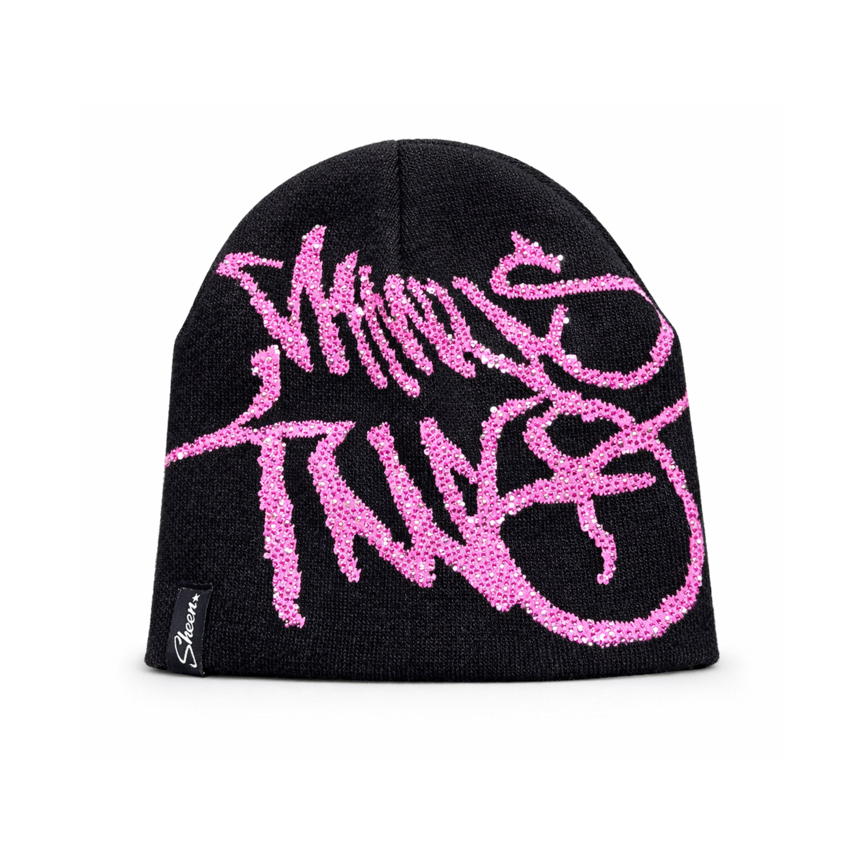 Y2k Minus Two Crystal Beanie Pembe W1 Sheen Studios®