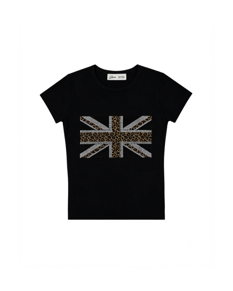 İngiltere Leoparlı Crystal Tee-Brown Sheen Studios®