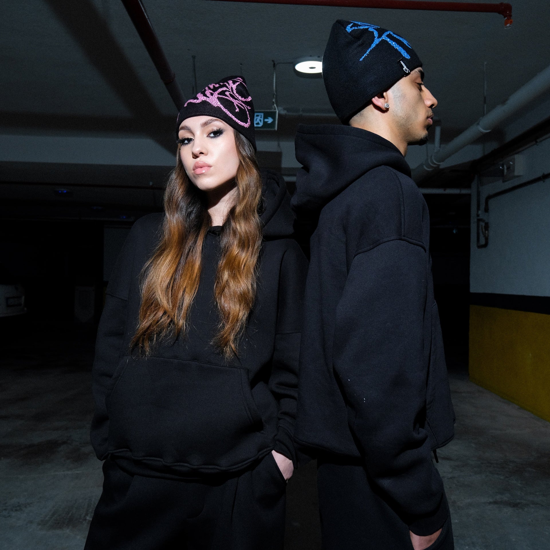 Y2k Minus Two Crystal Beanie Pembe W1 Sheen Studios®