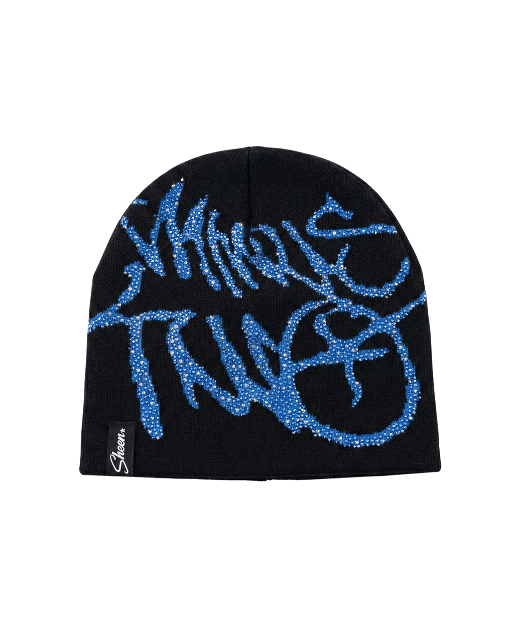 Y2k Minus Two Crystal Beanie Mavi W1 Sheen Studios®